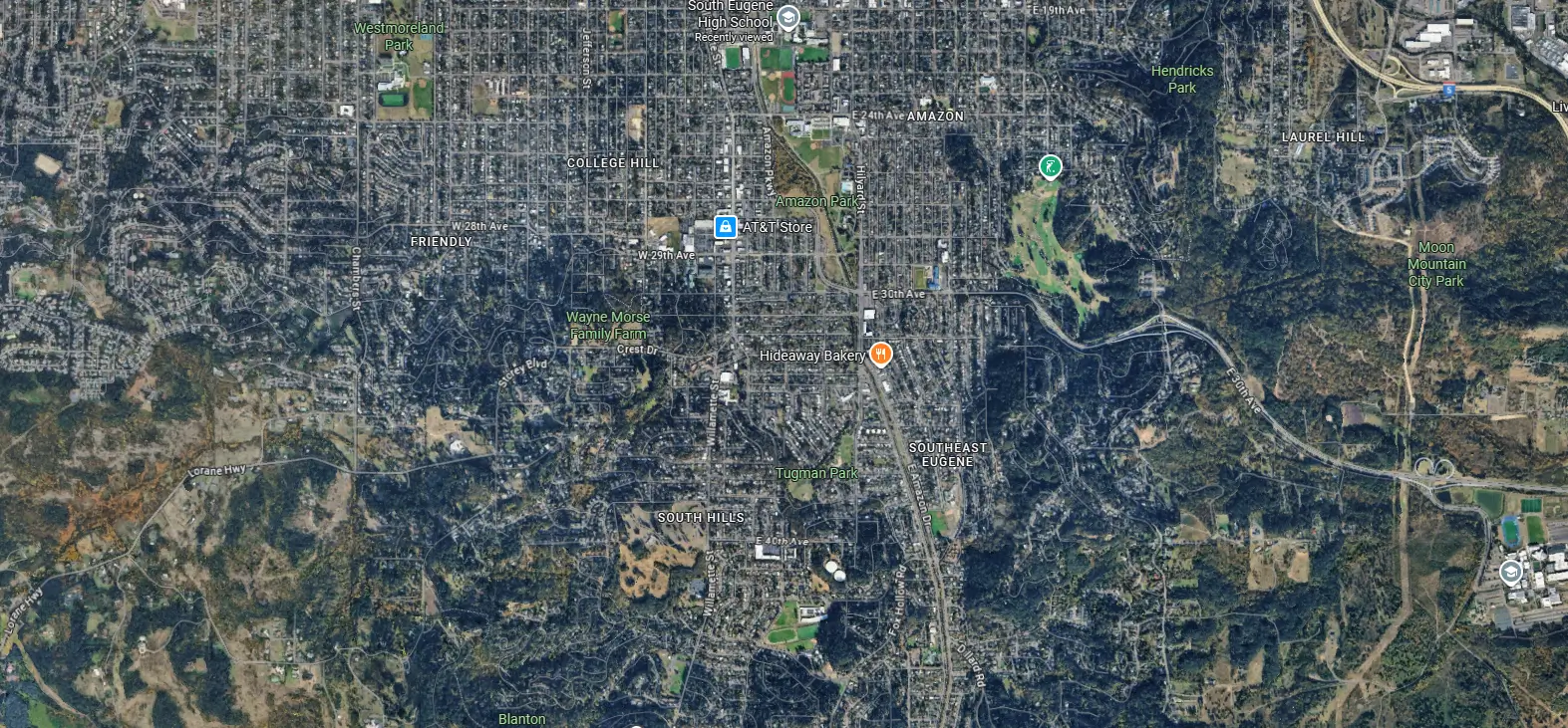 South Eugene neighborhoods guide map